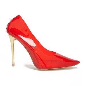 BRAND NEW | Mackin J Semi Transparent Pumps (Red)